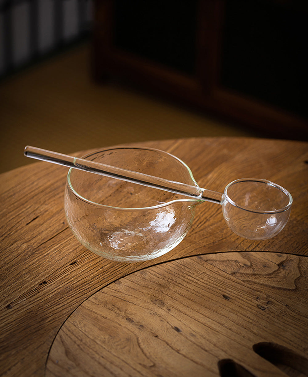 IwaiLoft 耐熱ガラス 柄杓 ひしゃく 水杓手桶 おけ 打ち水 水杓子 透明 おしゃれ 調理器具 食器  風炉用柄杓 茶道 茶道具 お墓参り 仏具 打ち水 水撒き 大きなお玉 神社の 手水舎 ひしゃく