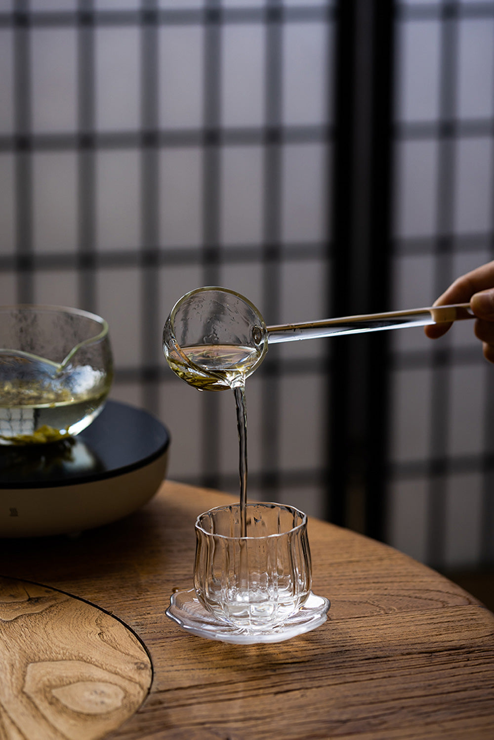 IwaiLoft 耐熱ガラス 柄杓 ひしゃく 水杓手桶 おけ 打ち水 水杓子 透明 おしゃれ 調理器具 食器  風炉用柄杓 茶道 茶道具 お墓参り 仏具 打ち水 水撒き 大きなお玉 神社の 手水舎 ひしゃく