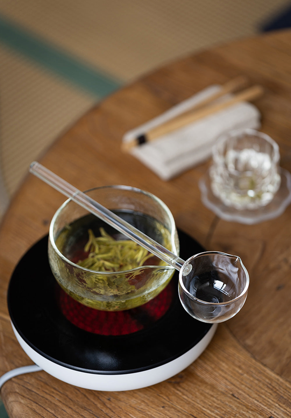 IwaiLoft 耐熱ガラス 柄杓 ひしゃく 水杓手桶 おけ 打ち水 水杓子 透明 おしゃれ 調理器具 食器  風炉用柄杓 茶道 茶道具 お墓参り 仏具 打ち水 水撒き 大きなお玉 神社の 手水舎 ひしゃく