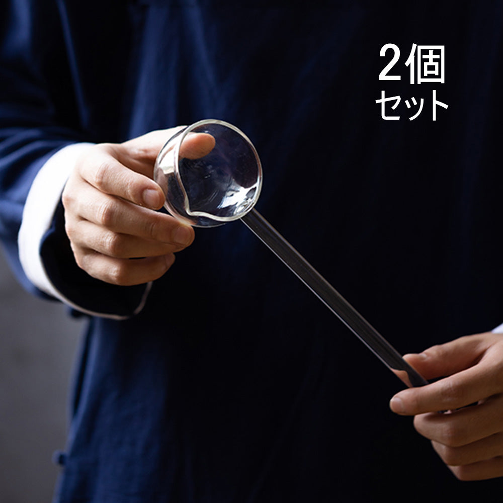 IwaiLoft 耐熱ガラス 柄杓 ひしゃく 水杓手桶 おけ 打ち水 水杓子 透明 おしゃれ 調理器具 食器  風炉用柄杓 茶道 茶道具 お墓参り 仏具 打ち水 水撒き 大きなお玉 神社の 手水舎 ひしゃく