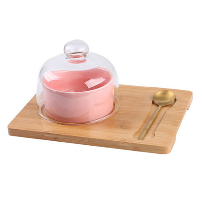 IwaiLoft 一人暮らし ガラスカバー付きトレー 小サイズ ホールケーキ用トレー お菓子用トレー  デザートプレート ケーキスタンド パーティー 誕生日会 バースデー おしゃれ 来客用 業務用