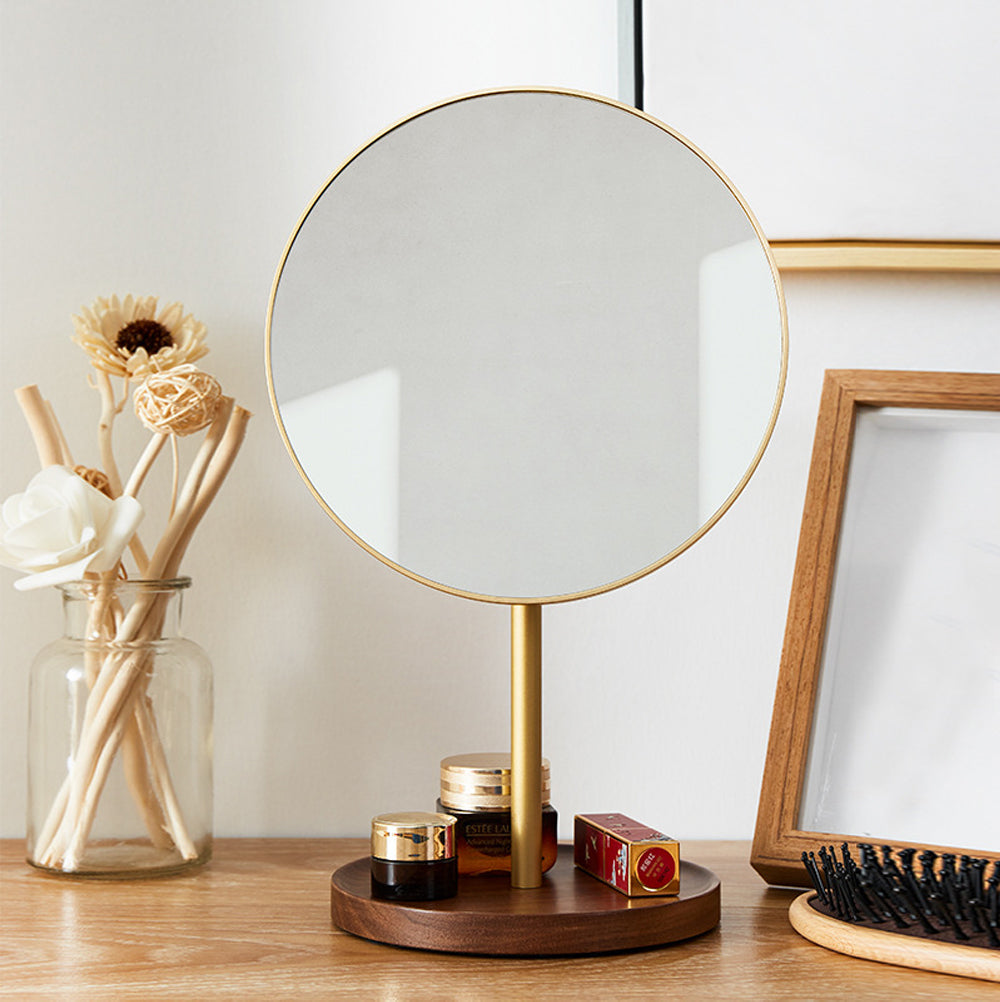 【NAJICO】木製 置き鏡 卓上鏡 化粧鏡 ヴィンテージ スタンド ミラー