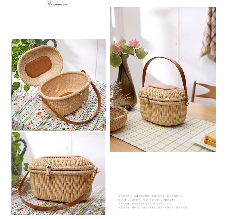 IwaiLoft 高級 かごバッグ 手さげ バスケット バッグ レディース 藤  