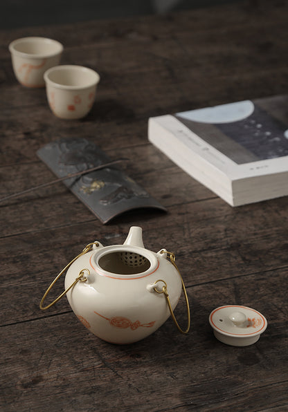 IwaiLoft 小さいなティーポット 急須 手作り お茶ポット 中国茶 台湾茶 ウーロン茶 一人暮らし アフターティー お家ティータイム 200mL