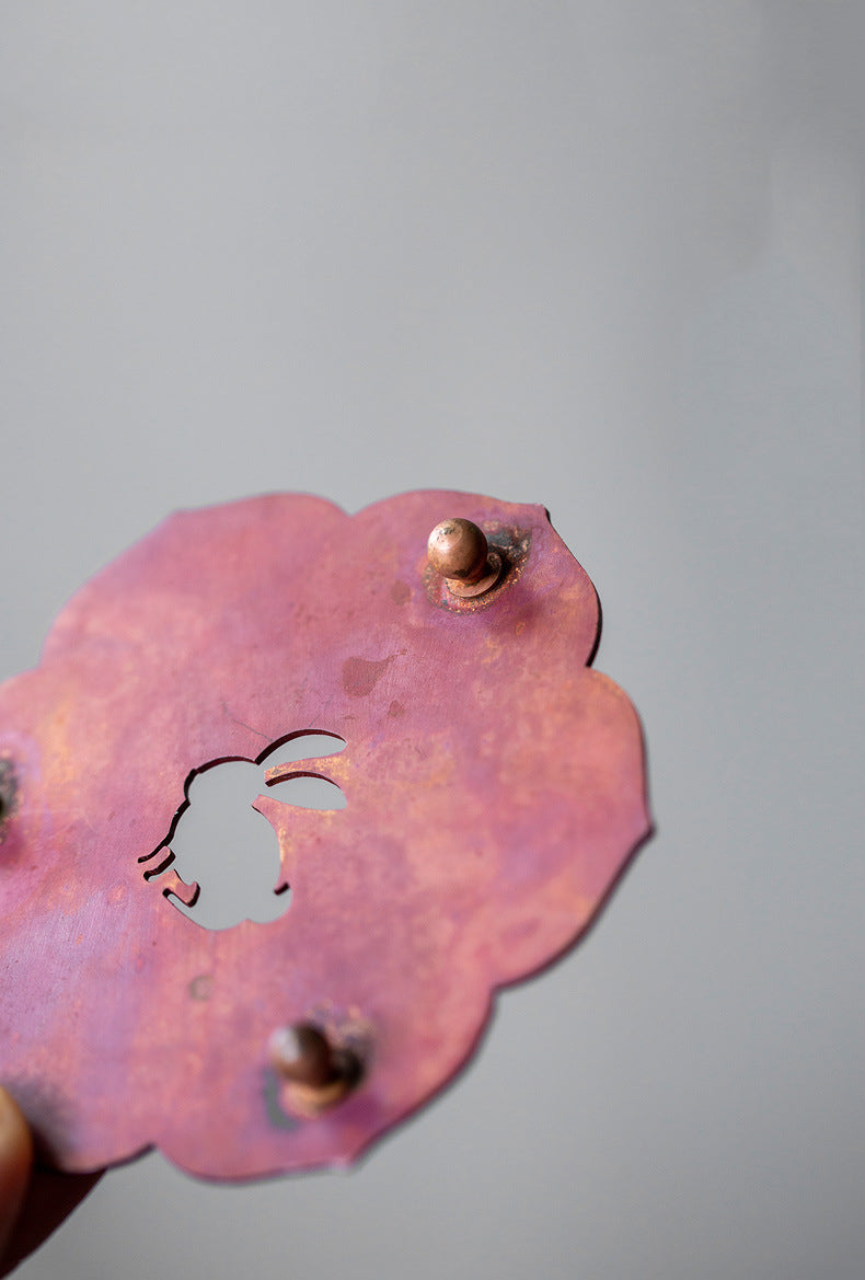 IwaiLoft コースター トレイ 銅 茶托 中国の伝統 月うさぎ 【送料無料】