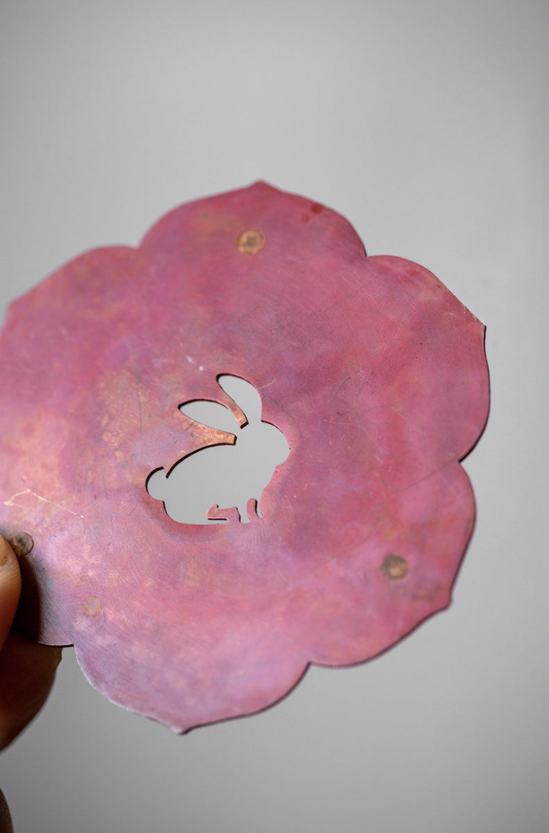 IwaiLoft コースター トレイ 銅 茶托 中国の伝統 月うさぎ 【送料無料】